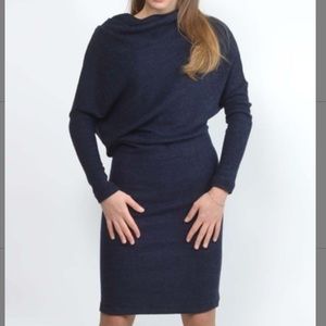 Asymmetrical wool blend dress